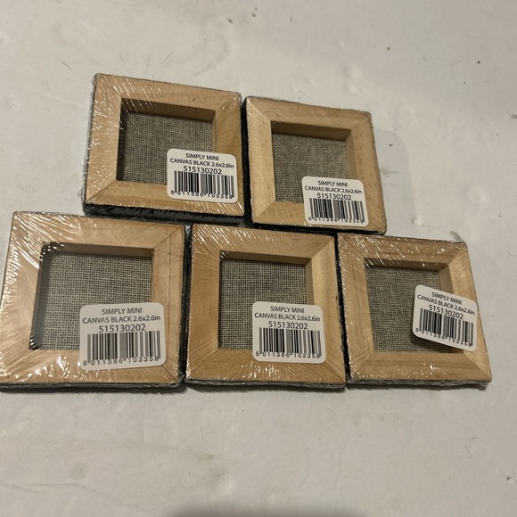 LOT OF 5 Daler-Rowney Simply Black Mini Canvas 2.6"X2.6" Painting Blank NEW - Picture 2 of 2